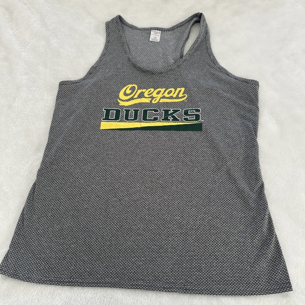 Oregon Ducks Sideline Apparel Fanwear Womens Size Large Gray‎ Racerback Tank Top